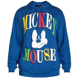 Disney Mickey Mouse Puff Stare Style Graphic Hoodie Sweatshirt - L - NEW